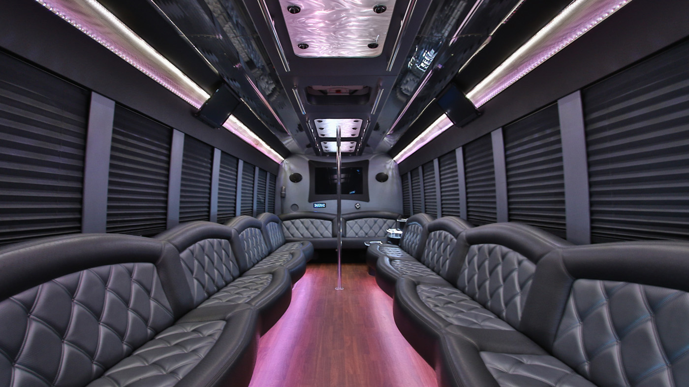 Luxury interior with executive tones and stipper pole