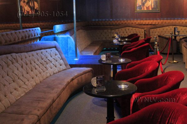 Luxry booths line the walls at Scores Gentlemen's Club in Las Vegas