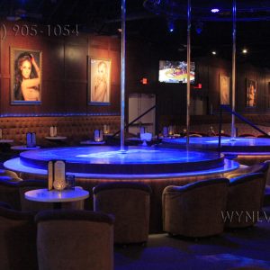 Main stages at Scores stripclub with stipper poles