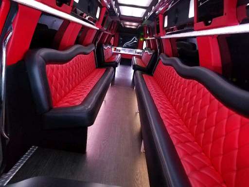 big red party limo interior