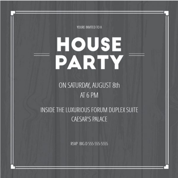 House party invite card