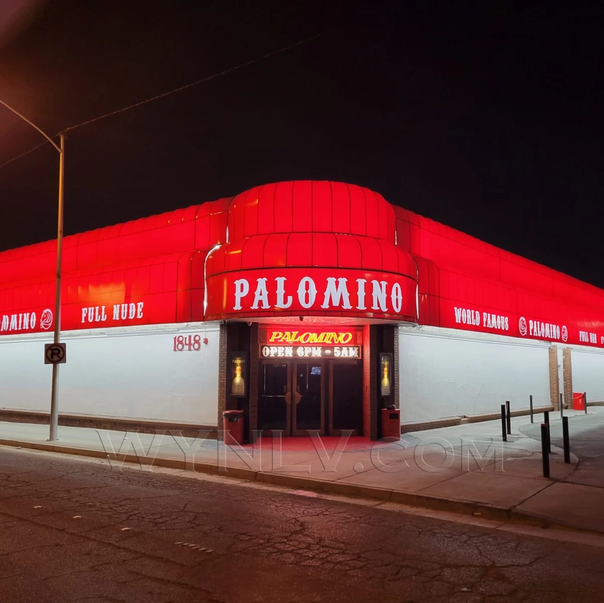 Front door entryway to Palomino strip club