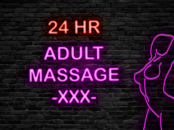 24 HR Adult Massage XXX neon sign