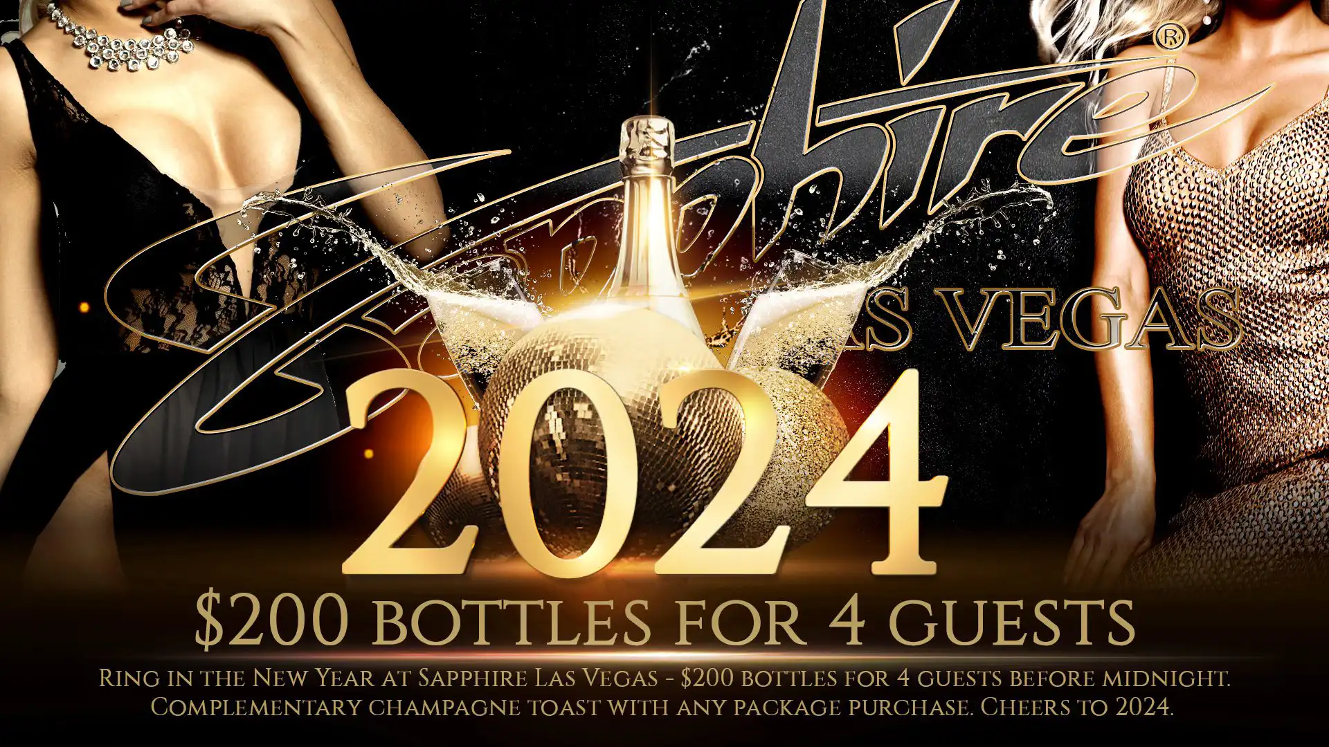 New Year's Eve party at Sapphire strip club