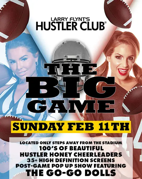 Hustler is throwing a Big Game party on the same day as the Superbowl
